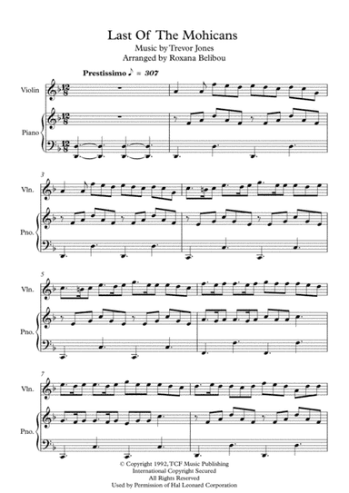 Last Of The Mohicans (main Theme) (arr. Roxana Belibou)