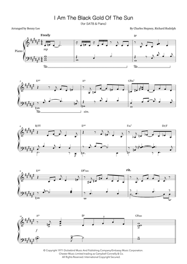 I Am The Black Gold Of The Sun (arr. Benny Lee)