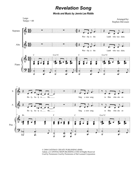 Revelation Song (arr. Stephen DeCesare)