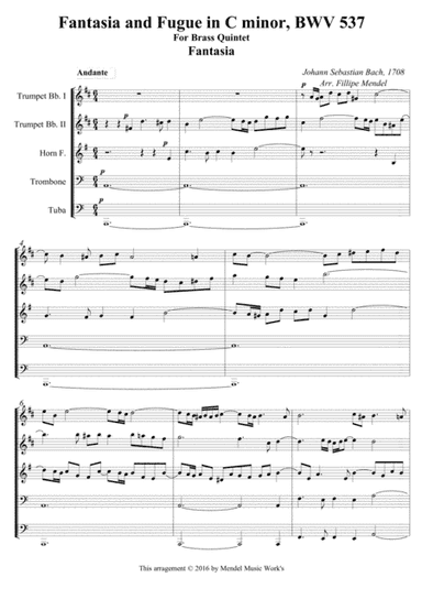Fantasia and Fugue in C minor, BWV 537 (Prelude) (arr. Fillipe Mendel)