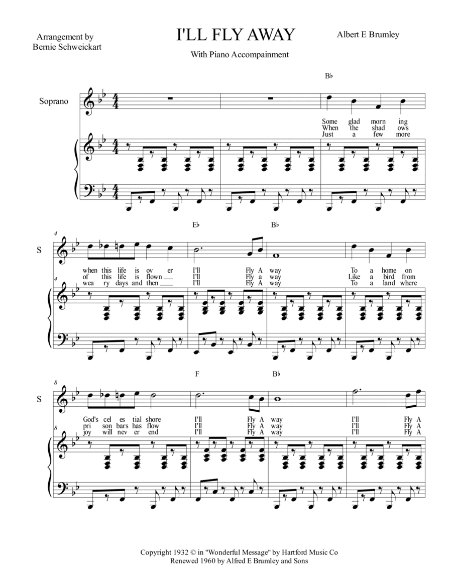 I'll Fly Away (arr. Bernie Schweickart)