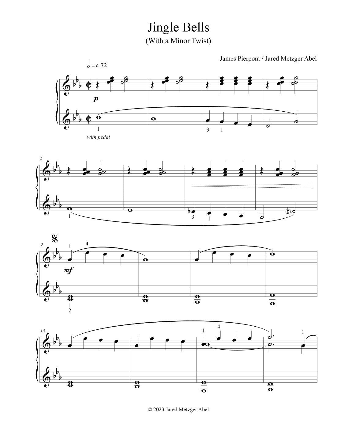 Jingle Bells (With a Minor Twist) (arr. Jared Metzger Abel)