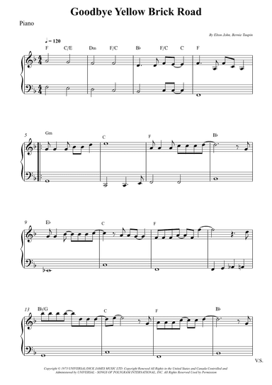 Goodbye Yellow Brick Road (arr. Wesley S. SIlva)