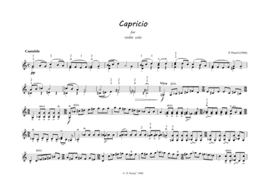 CAPRICIO  for Violino Solo