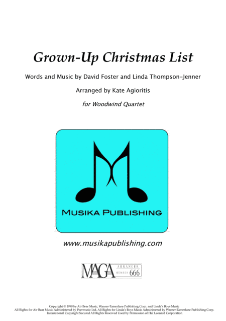 Grown-Up Christmas List (arr. Kate Agioritis)