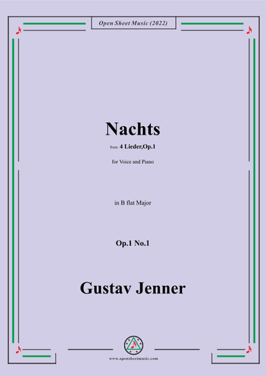 Jenner-Nachts,in B flat Major,Op.1 No.1 (arr. OSM Press)