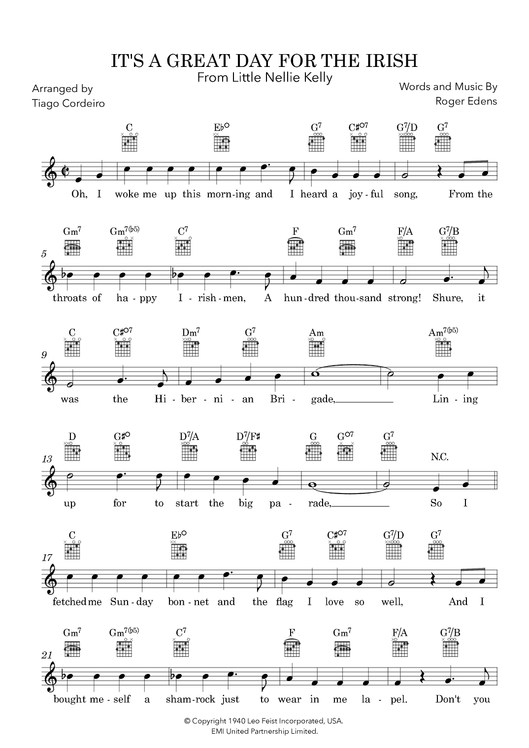 It's A Great Day For The Irish (arr. Tiago Cordeiro)