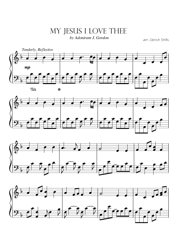 My Jesus I Love Thee (Piano Solo) (arr. Christi Stills)