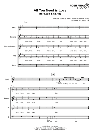 All You Need Is Love (arr. Gladys Tse)