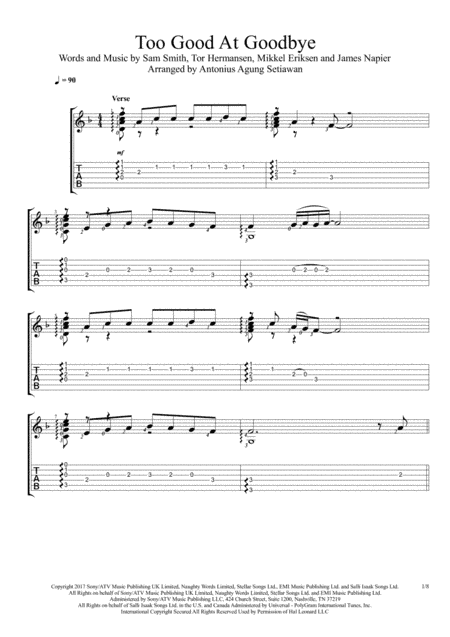 Too Good At Goodbyes (arr. Antonius Agung Setiawan)