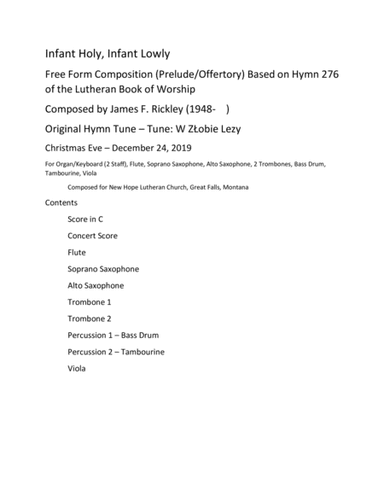 Prelude/Offertory on Infant Holy, Infant Lowly