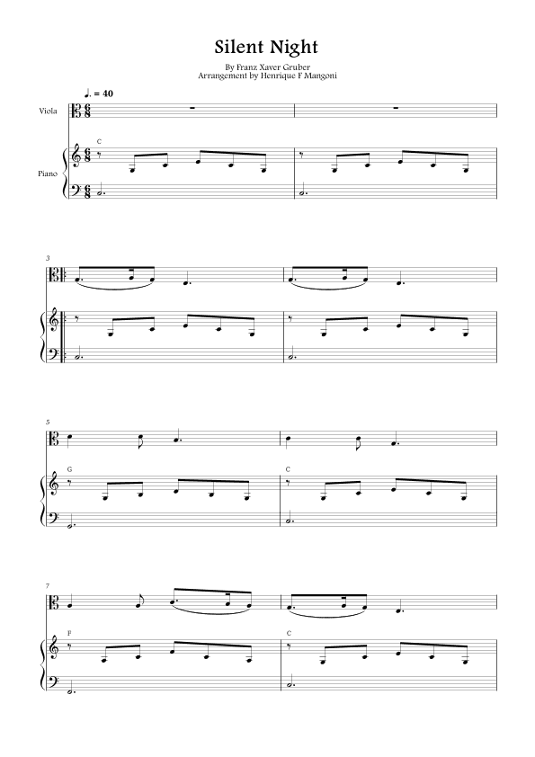 Silent Night (Stille Nacht) (arr. Henrique F Mangoni)
