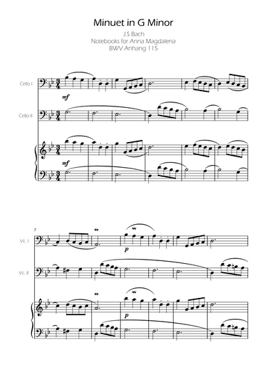 Minuet in G minor BWV Anh. 115 - Bach - Clarinet Duo (arr. Ygor Nunes Silva)