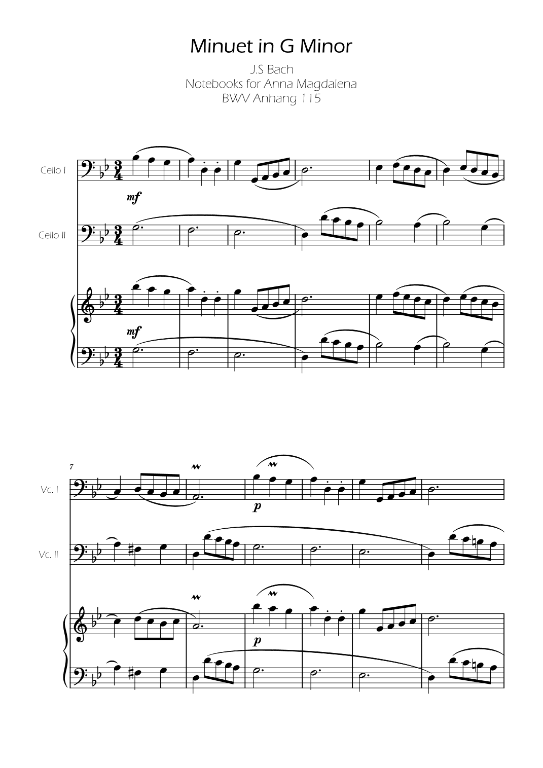 Minuet in G minor BWV Anh. 115 - Bach - Clarinet Duo (arr. Ygor Nunes Silva)
