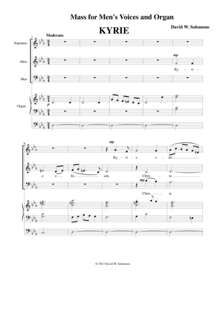 Mass for mixed choir and organ