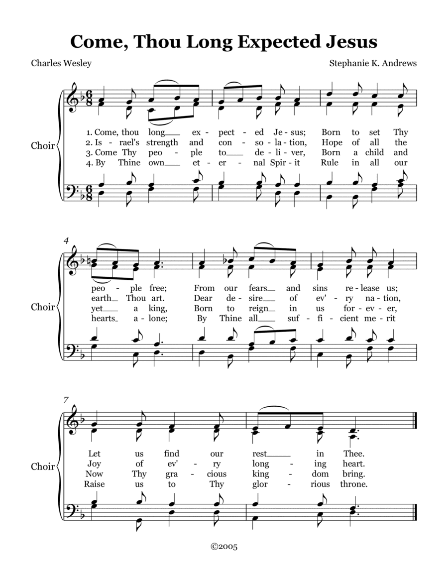 Come, Thou Long Expected Jesus