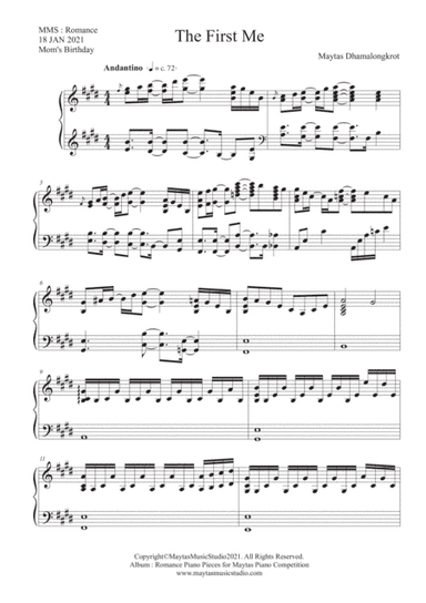 The First Me - Piano Solo by Maytas Dhamalongkrot