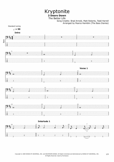Kryptonite (arr. The Bass Diaries)