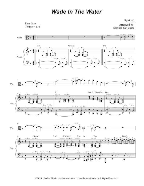 Wade In The Water (Viola solo and Piano) (arr. Stephen DeCesare)