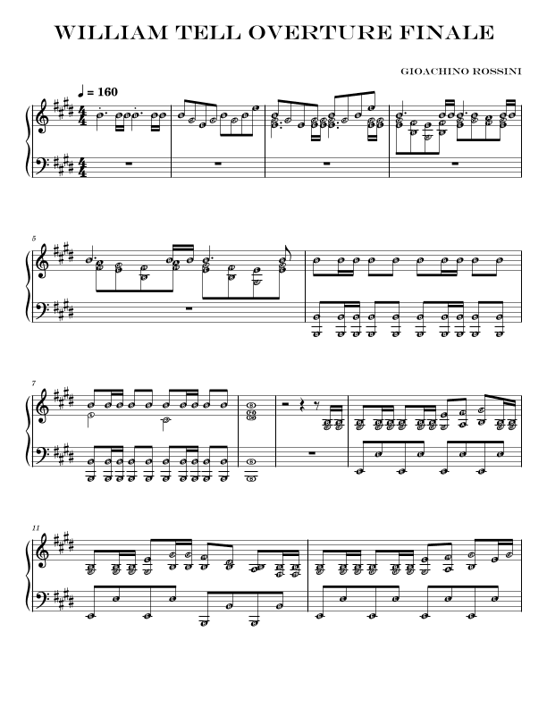 William Tell Overture Finale (advanced with note names) Self Learning Series (arr. Published Harmony)