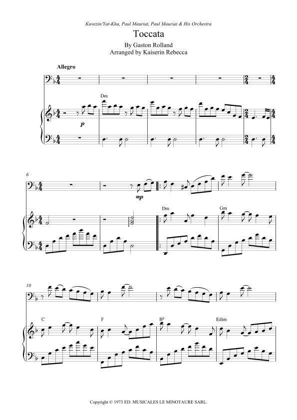 Toccata (arr. Kaiserin Rebecca)