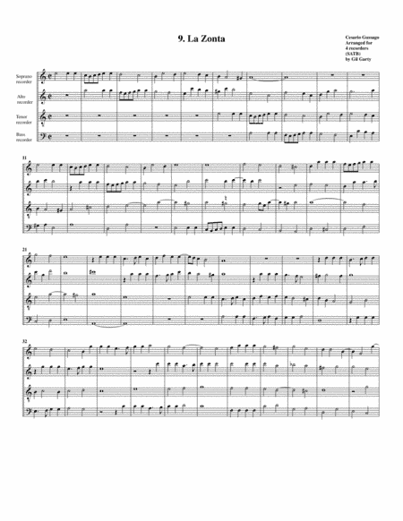 Sonata no.9 a4 (28 Sonate a quattro, sei et otto, con alcuni concerti (1608)) "La Zonta" (arrangemen (arr. Gil Garty)