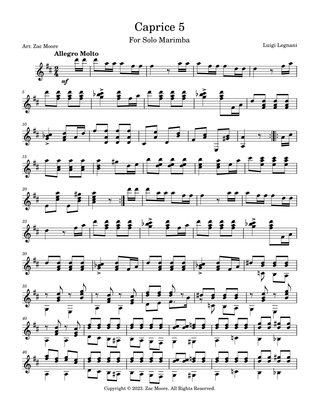 Caprice 5 (arr. Zac Moore)