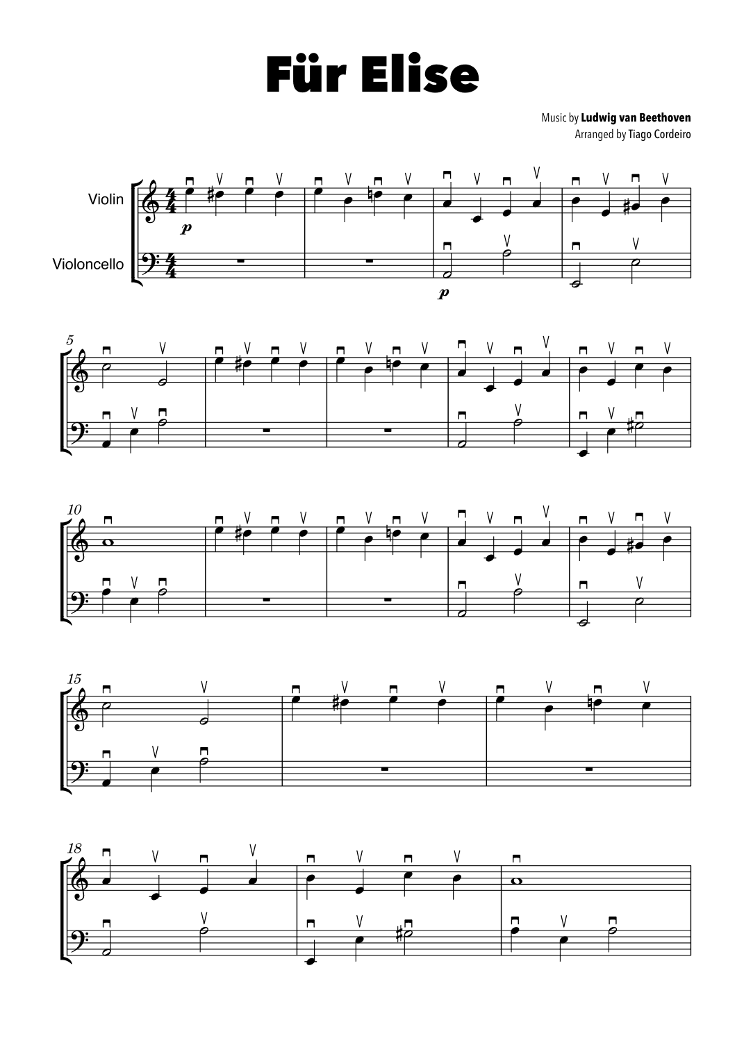 Für Elise (arr. Tiago Cordeiro)