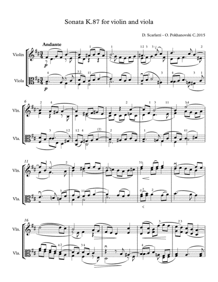 D. Scarlatti Sonata in B-minor K.87 for violin and viola