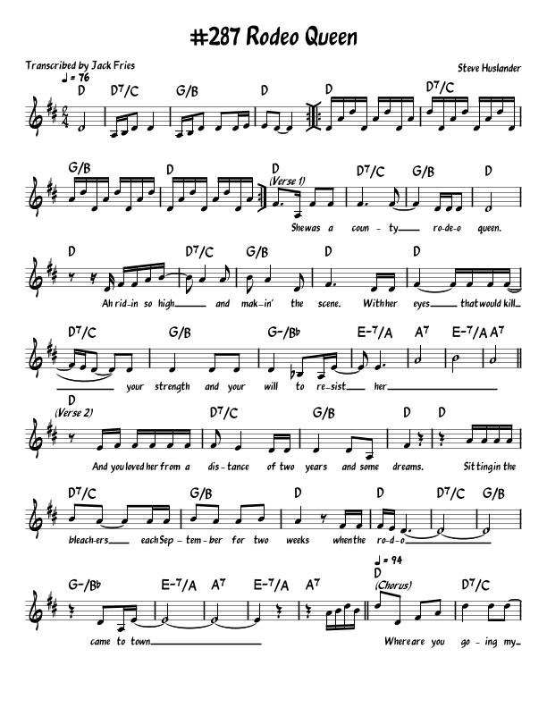 Rodeo Queen (arr. John Fries)