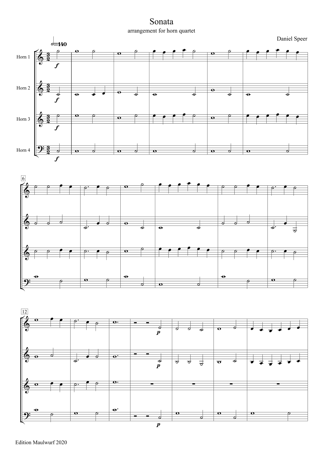 Sonata (arr. Edition Maulwurf)