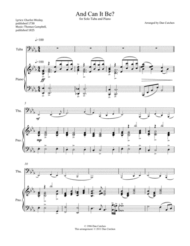 Tuba solo - "And Can It Be?" Theme and Variations (arr. Dan Cutchen)