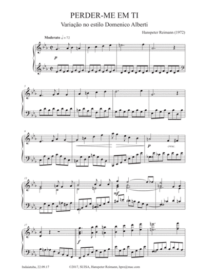 Perder-me em ti, para Piano solo