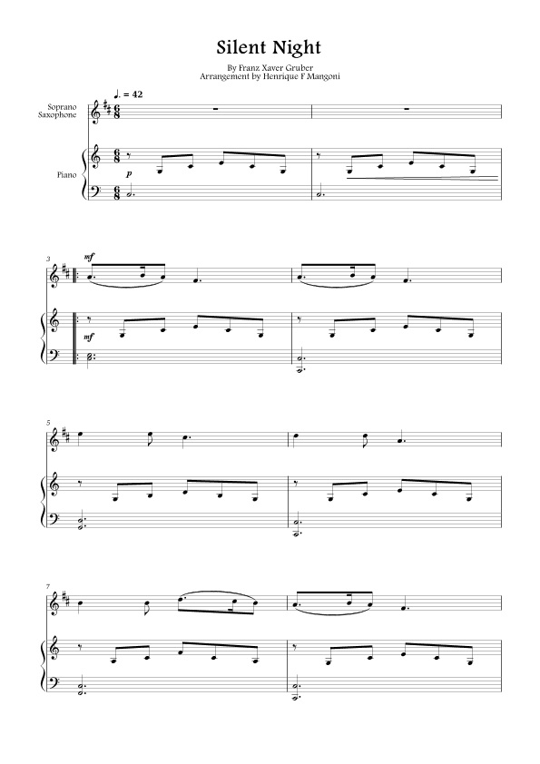 Silent Night (Stille Nacht) (arr. Henrique F Mangoni)