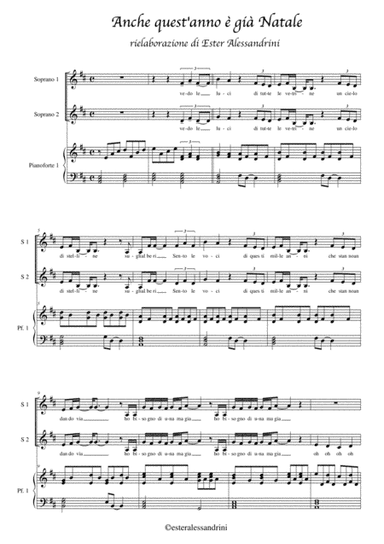 Anche quest'anno è già Natale - coro a 2 voci e piano (arr. Ester Alessandrini)