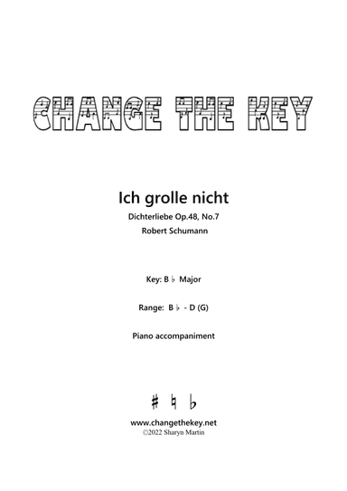 Ich grolle nicht - Bb Major (arr. Change the Key)