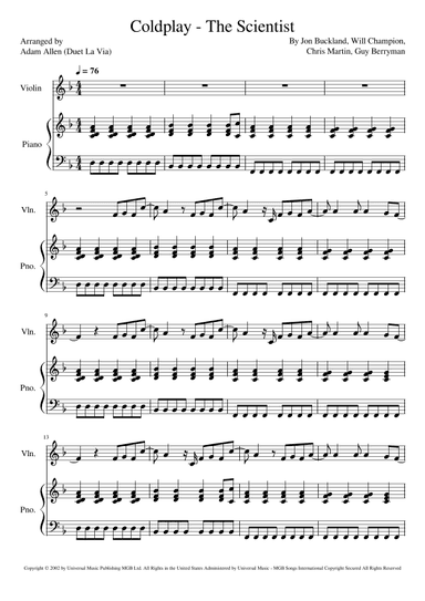 The Scientist (arr. Adam Allen)