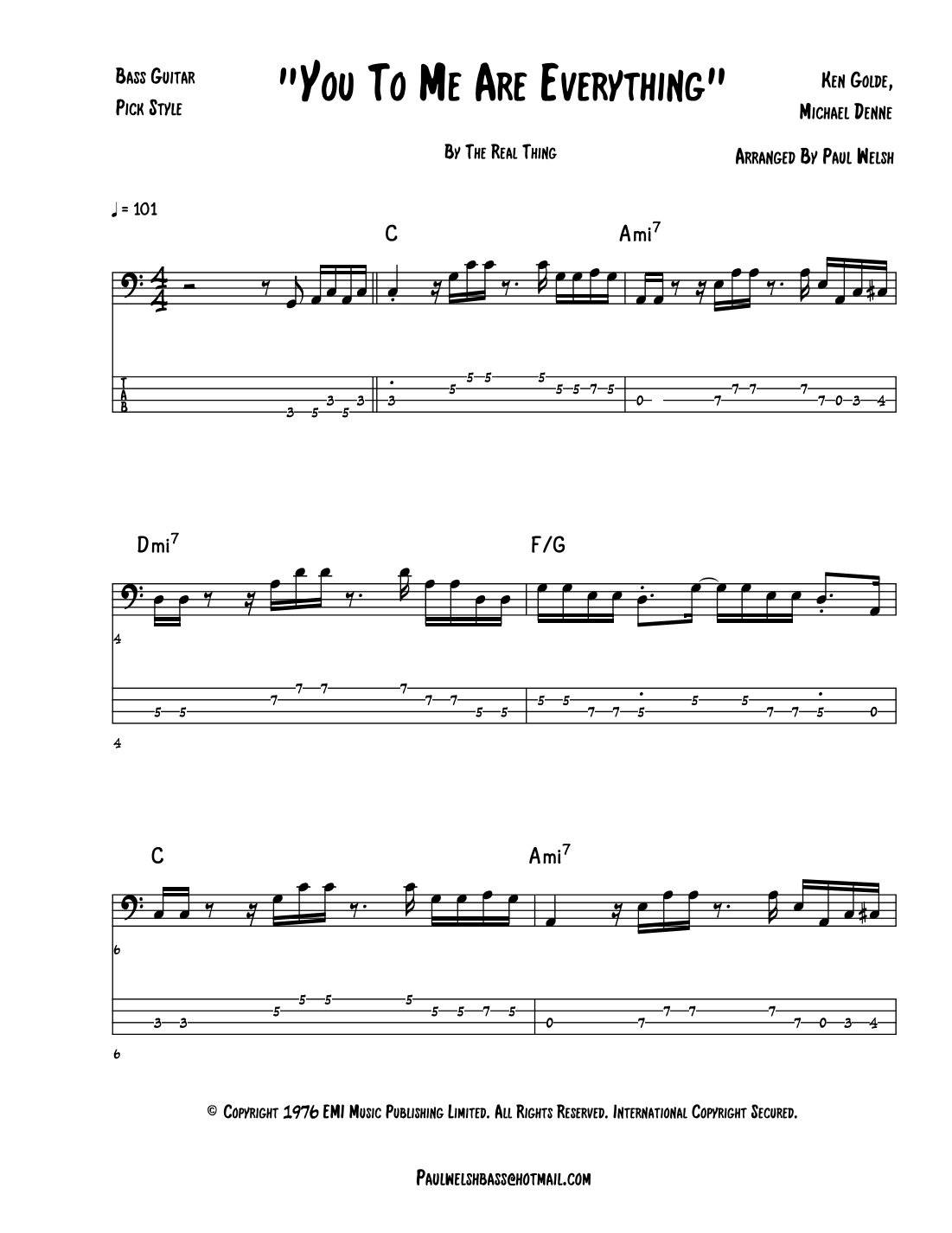 You To Me Are Everything (arr. P Welsh)