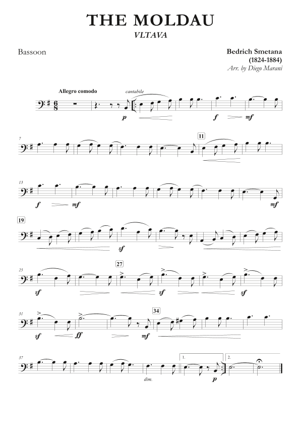 The Moldau for Bassoon and Piano (arr. Diego Marani)