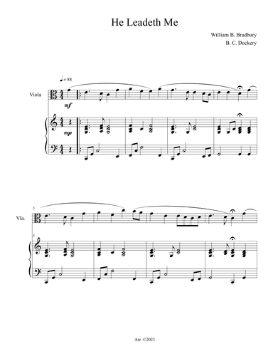 He Leadeth Me (Viola Solo with Piano Accompaniment) (arr. B. C. Dockery)