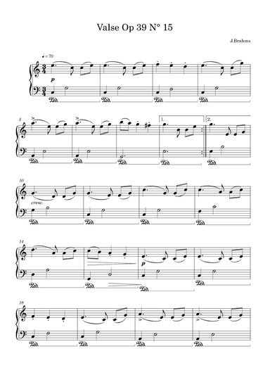 Waltz In G Major, Op. 39, No. 15 (arr. Sylvain Harvus)