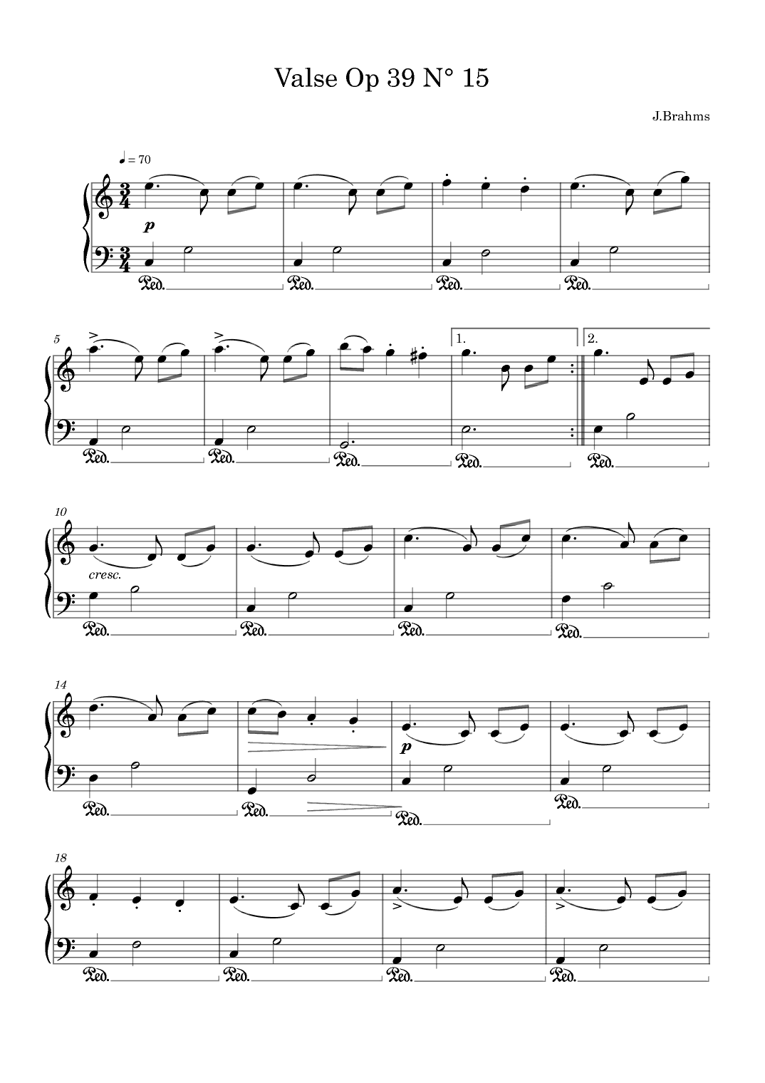 Waltz In G Major, Op. 39, No. 15 (arr. Sylvain Harvus)