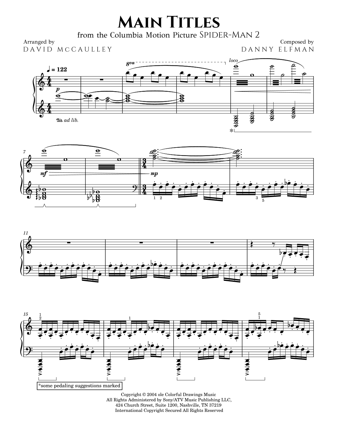 Spider-man 2 (main Title) (arr. David McCaulley)