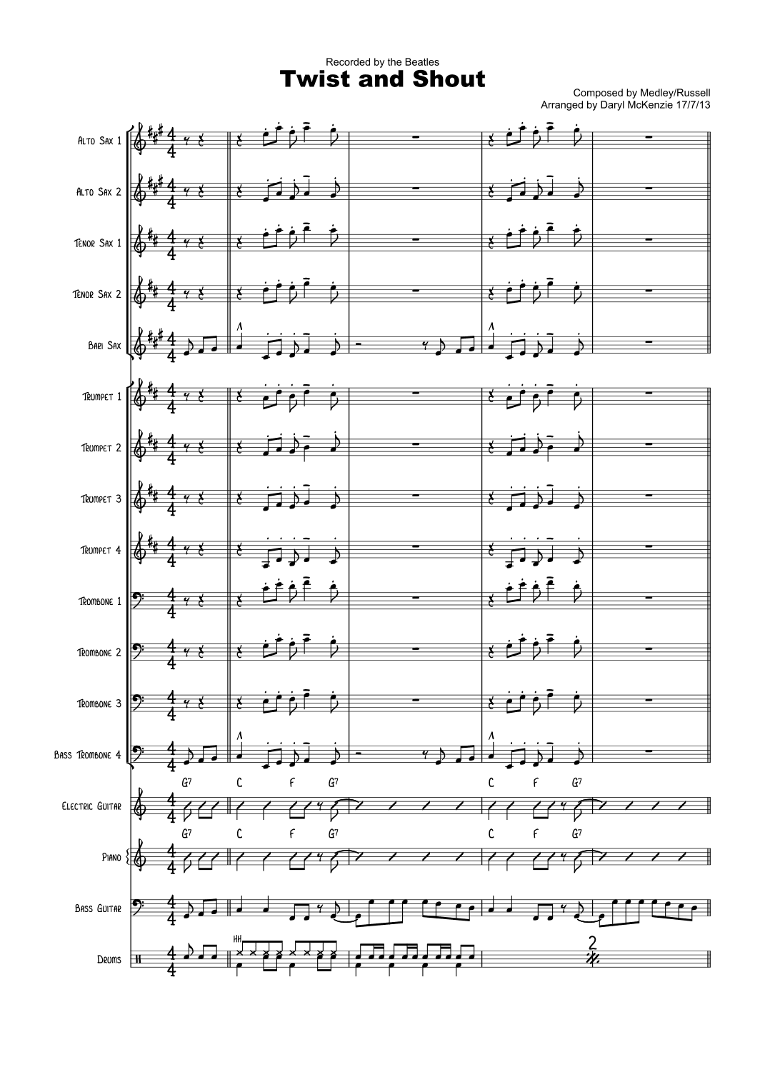 Twist And Shout (arr. Daryl McKenzie)