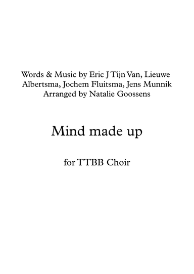 Mind Made Up (arr. Natalie Goossens)