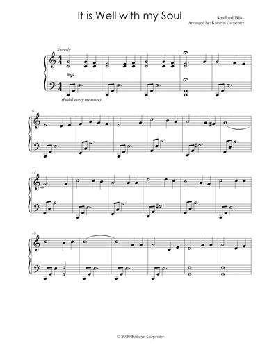It is Well with My Soul (Early Intermediate Piano) (arr. Kathryn Carpenter)