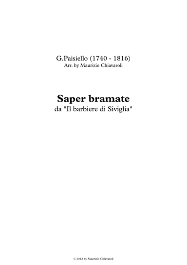 Saper bramate (arr. Maurizio Chiavaroli)