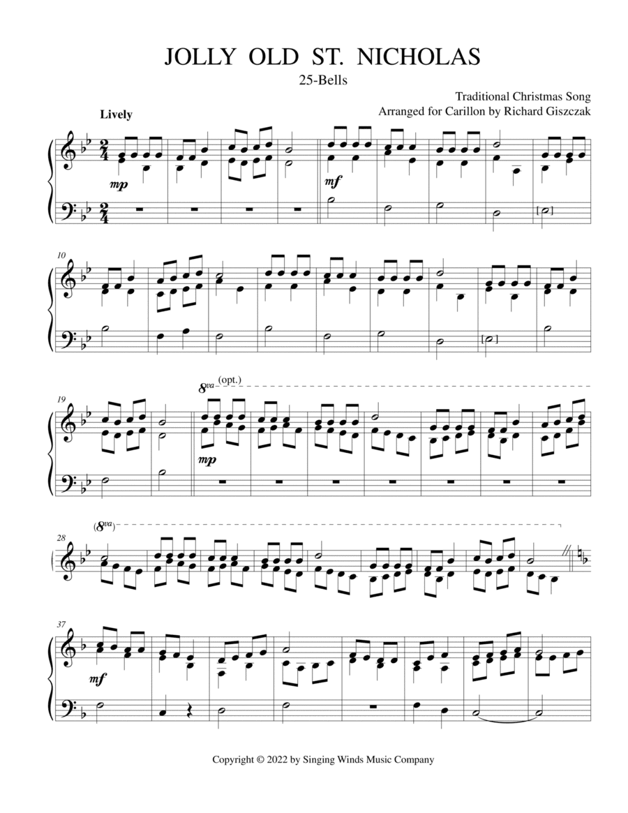 25B. Jolly Old St. Nicholas (arr. Richard Giszczak)