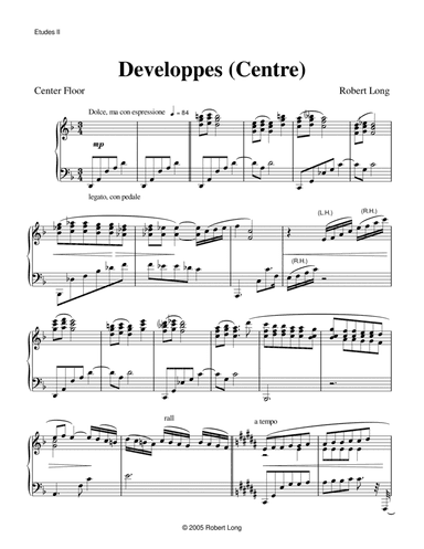 Ballet Piano Sheet Music: Developpes (centre) from Etudes II