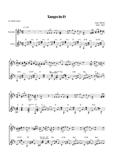 Tango in D (I. Albeniz) - Mandolin and Guitar (arr. André Alberto Santos)